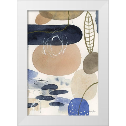 Leaves and Stones IV White Modern Wood Framed Art Print by Horn, Laura