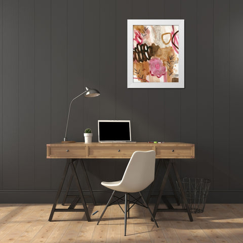 Petals and Fronds White Modern Wood Framed Art Print by Horn, Laura