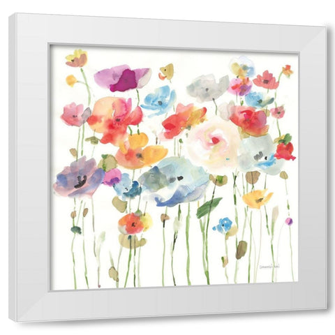 Bright Day Blooming White Modern Wood Framed Art Print by Nai, Danhui