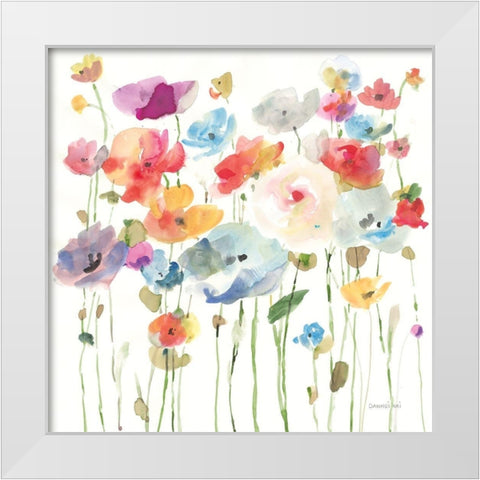 Bright Day Blooming White Modern Wood Framed Art Print by Nai, Danhui