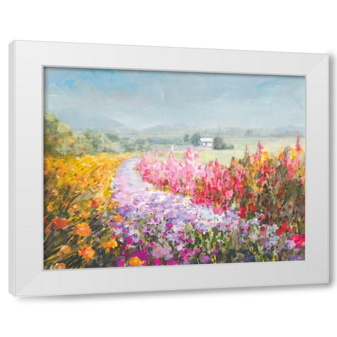 Drift Garden White Modern Wood Framed Art Print by Nai, Danhui