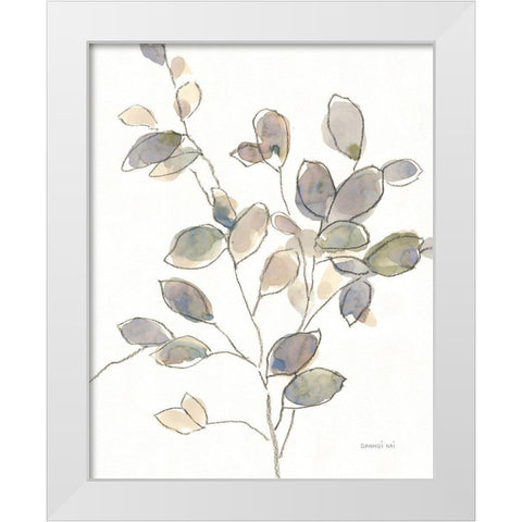 Transparent Branch White Modern Wood Framed Art Print by Nai, Danhui