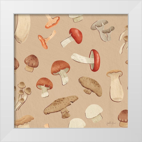 Mushroom Madness Pattern IC White Modern Wood Framed Art Print by Penner, Janelle