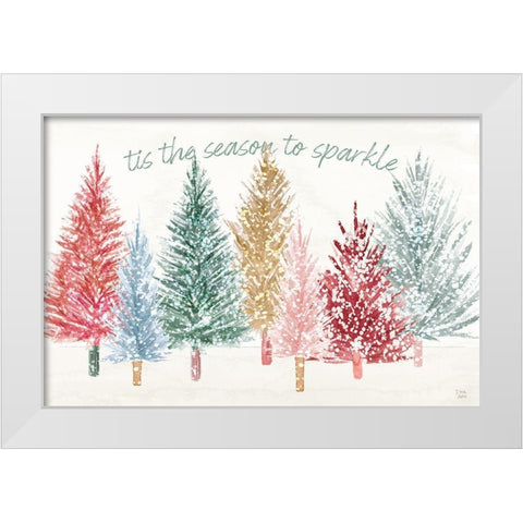 Holiday Sparkle I White Modern Wood Framed Art Print by June, Dina