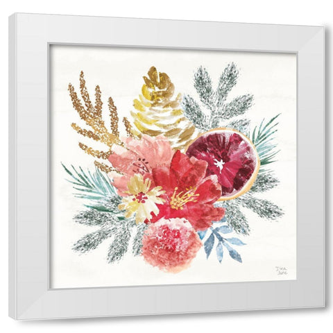 Holiday Sparkle III White Modern Wood Framed Art Print by June, Dina