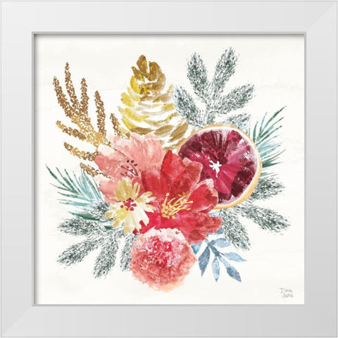Holiday Sparkle III White Modern Wood Framed Art Print by June, Dina