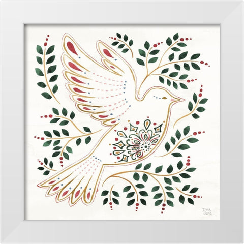 Holiday Sparkle VIII White Modern Wood Framed Art Print by June, Dina