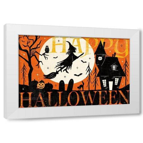 Halloween is Calling I White Modern Wood Framed Art Print by Charron, Veronique