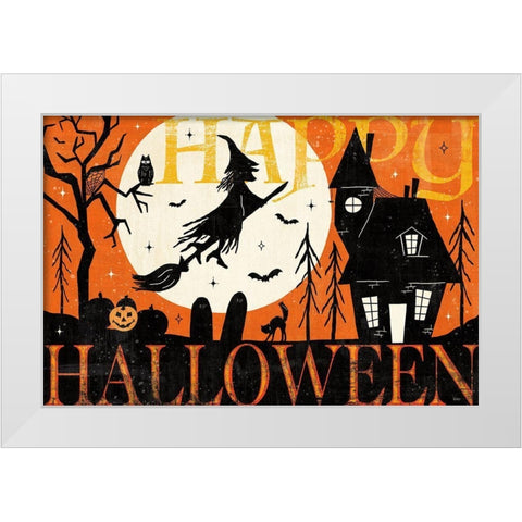 Halloween is Calling I White Modern Wood Framed Art Print by Charron, Veronique