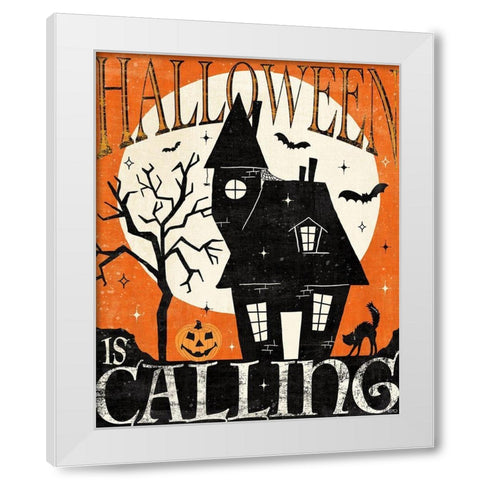 Halloween is Calling III White Modern Wood Framed Art Print by Charron, Veronique