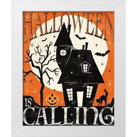 Halloween is Calling III White Modern Wood Framed Art Print by Charron, Veronique