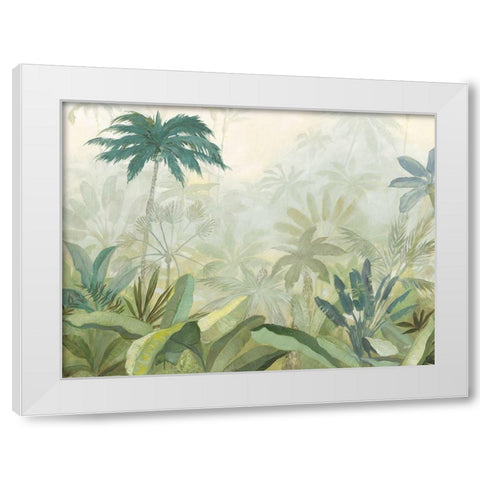 Lush Tropics Blue White Modern Wood Framed Art Print by Purinton, Julia