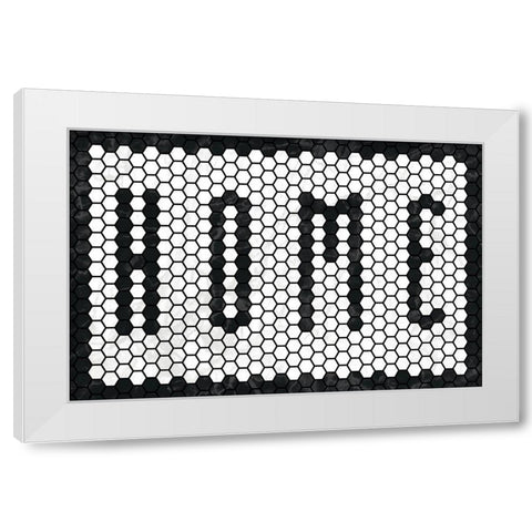 Home Tiles White Modern Wood Framed Art Print by Wild Apple Portfolio