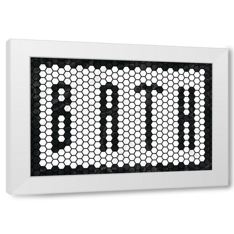 Bath Tiles White Modern Wood Framed Art Print by Wild Apple Portfolio