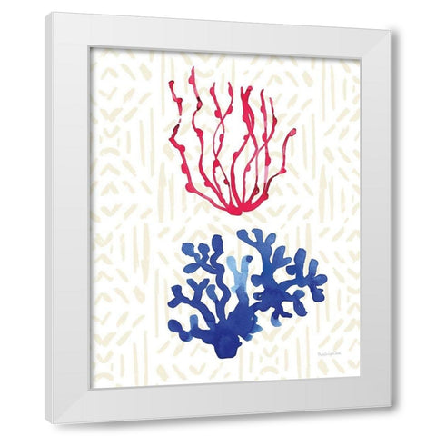 Salty Waves III White Modern Wood Framed Art Print by Charro, Mercedes Lopez
