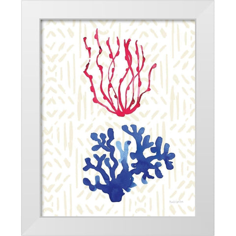 Salty Waves III White Modern Wood Framed Art Print by Charro, Mercedes Lopez