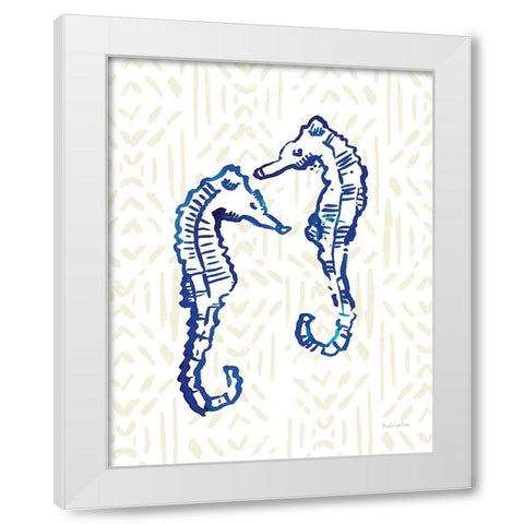Salty Waves IV White Modern Wood Framed Art Print by Charro, Mercedes Lopez