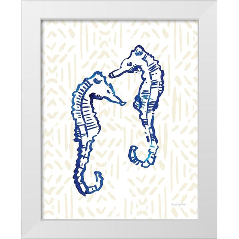 Salty Waves IV White Modern Wood Framed Art Print by Charro, Mercedes Lopez