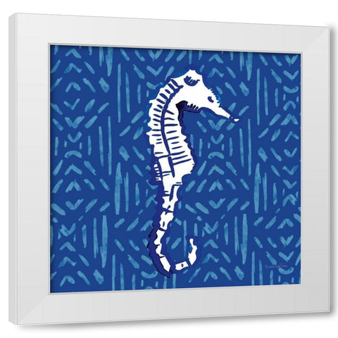 Salty Waves IX White Modern Wood Framed Art Print by Charro, Mercedes Lopez