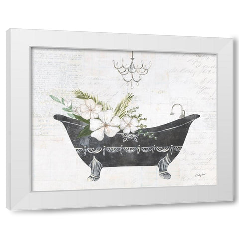 Floral Bath I White Modern Wood Framed Art Print by Prahl, Courtney