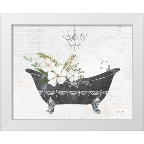 Floral Bath I White Modern Wood Framed Art Print by Prahl, Courtney