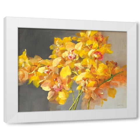 Orchid Dreaming White Modern Wood Framed Art Print by Nai, Danhui