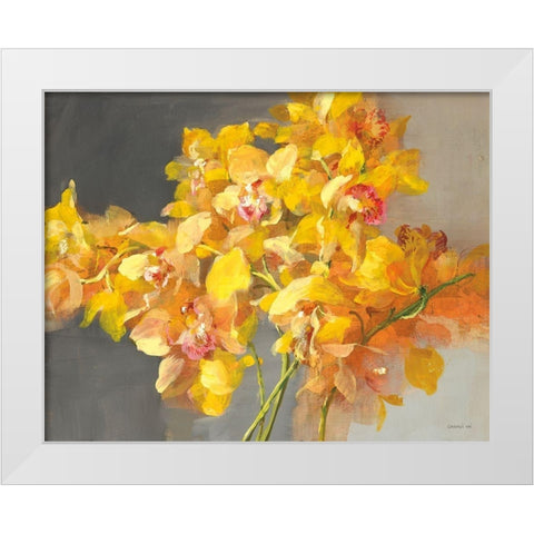 Orchid Dreaming White Modern Wood Framed Art Print by Nai, Danhui