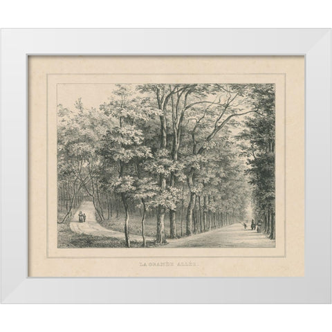 French Park Etching II White Modern Wood Framed Art Print by Wild Apple Portfolio