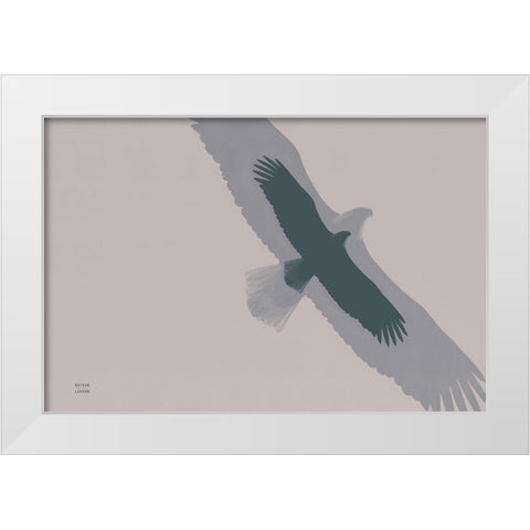 Double Eagle Flight White Modern Wood Framed Art Print by Larson, Nathan