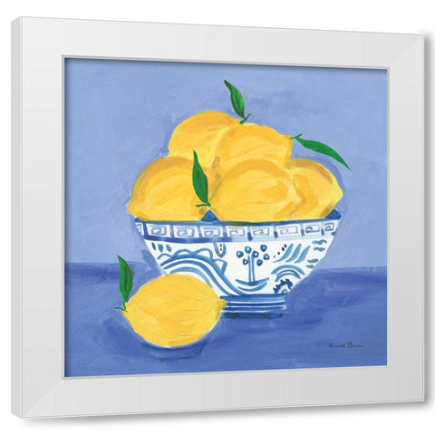 Lemon Still Life White Modern Wood Framed Art Print by Zaman, Farida