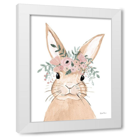 Sweet Rabbit Brown White Modern Wood Framed Art Print by Zaman, Farida
