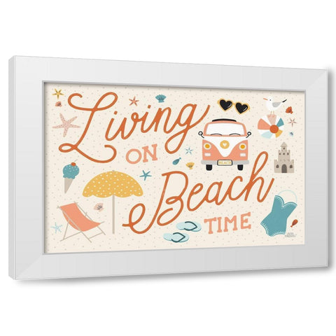 Beach Vibes I White Modern Wood Framed Art Print by Marshall, Laura