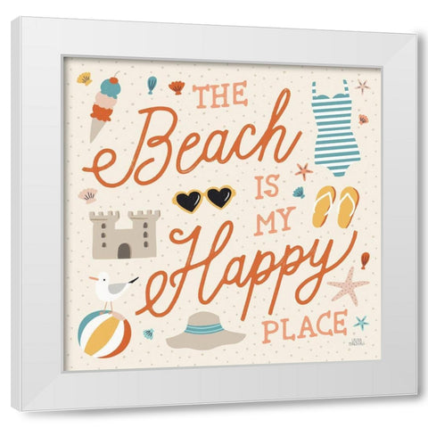 Beach Vibes IV White Modern Wood Framed Art Print by Marshall, Laura