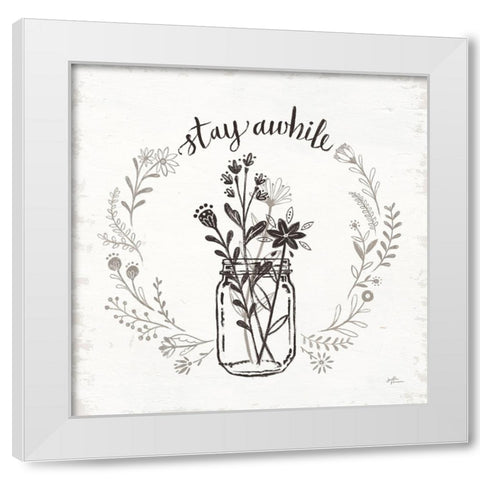 Our Nest VIII Stay Awhile White Modern Wood Framed Art Print by Penner, Janelle
