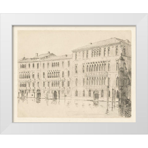 Venice Etching White Modern Wood Framed Art Print by Wild Apple Portfolio