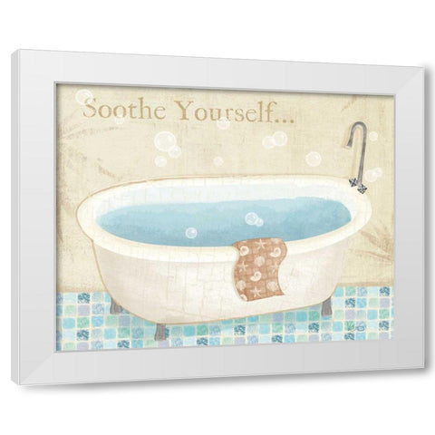 Mosaic Bath I White Modern Wood Framed Art Print by Charron, Veronique
