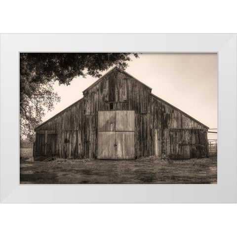 Hiding from the Rain White Modern Wood Framed Art Print by Larson, Nathan