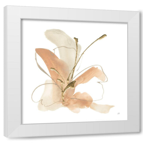 Butterfly Flower I White Modern Wood Framed Art Print by Paschke, Chris