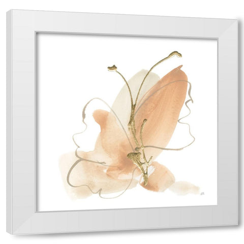Butterfly Flower II White Modern Wood Framed Art Print by Paschke, Chris
