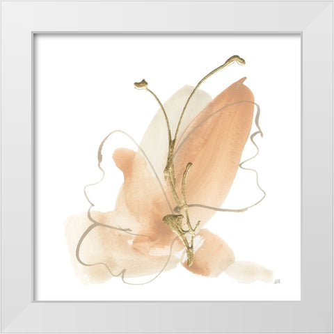 Butterfly Flower II White Modern Wood Framed Art Print by Paschke, Chris