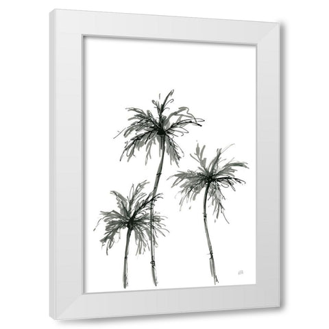 Shadow Palms I White Modern Wood Framed Art Print by Paschke, Chris