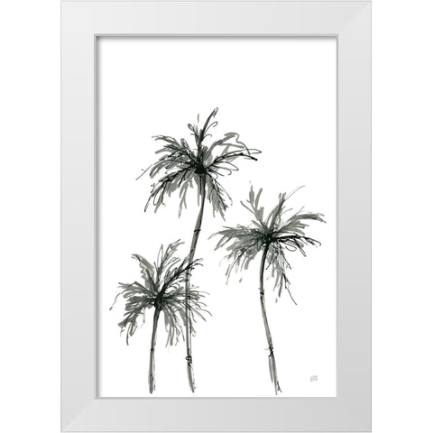 Shadow Palms I White Modern Wood Framed Art Print by Paschke, Chris
