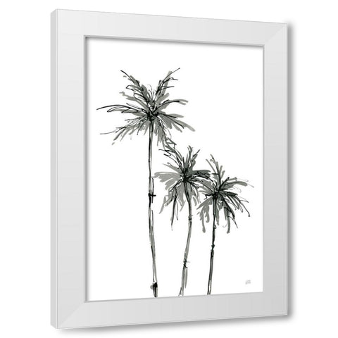 Shadow Palms II White Modern Wood Framed Art Print by Paschke, Chris