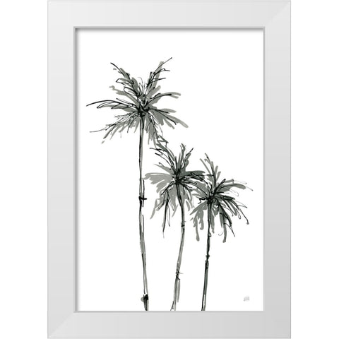 Shadow Palms II White Modern Wood Framed Art Print by Paschke, Chris