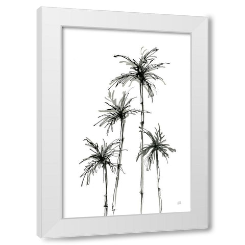 Shadow Palms III White Modern Wood Framed Art Print by Paschke, Chris
