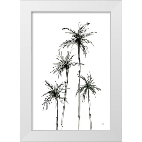 Shadow Palms III White Modern Wood Framed Art Print by Paschke, Chris