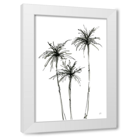 Shadow Palms IV White Modern Wood Framed Art Print by Paschke, Chris