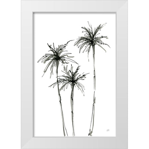 Shadow Palms IV White Modern Wood Framed Art Print by Paschke, Chris