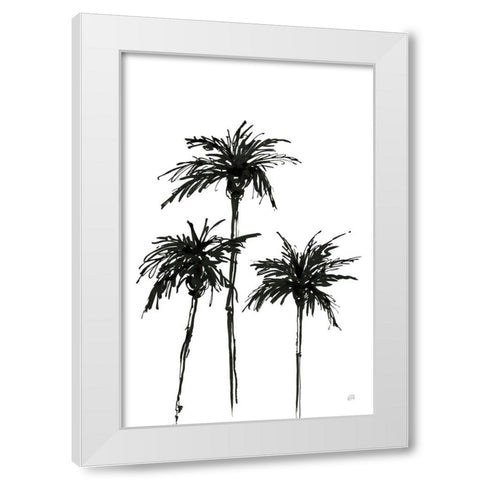 Dark Palms I White Modern Wood Framed Art Print by Paschke, Chris