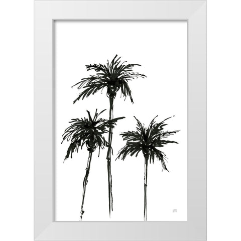 Dark Palms I White Modern Wood Framed Art Print by Paschke, Chris